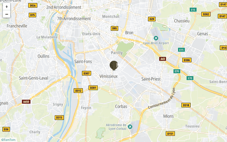 Plan d'accès à l'église, 44 rue Paul Bert, 69200 Vénissieux